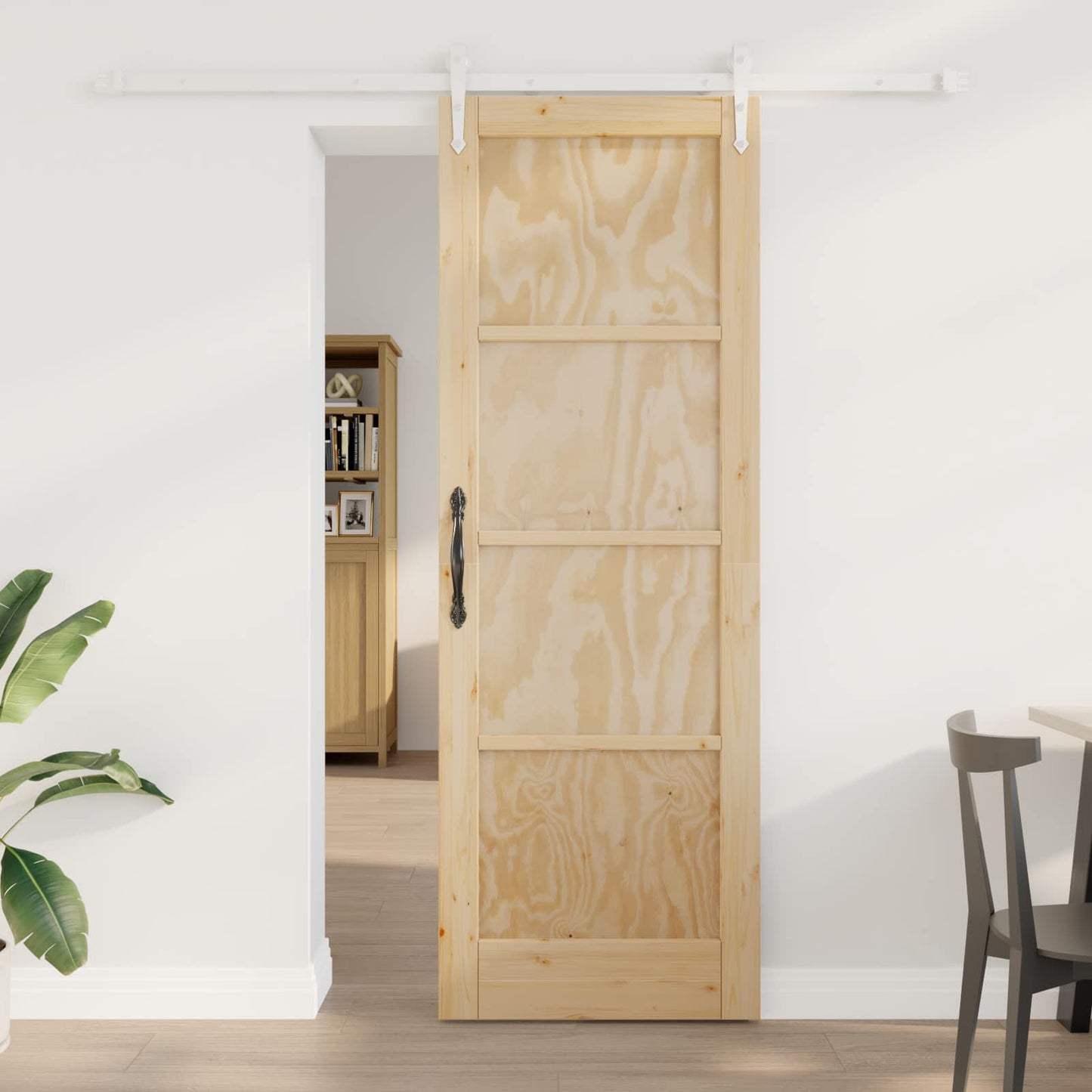 Porta scorrevole ORKDAL Naturale e Bianco 73,5 x 211 cm | homemem39