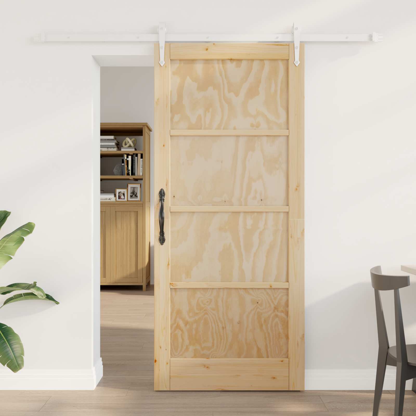 Porta scorrevole ORKDAL Naturale e Bianco 86 x 198,5 cm | homemem39