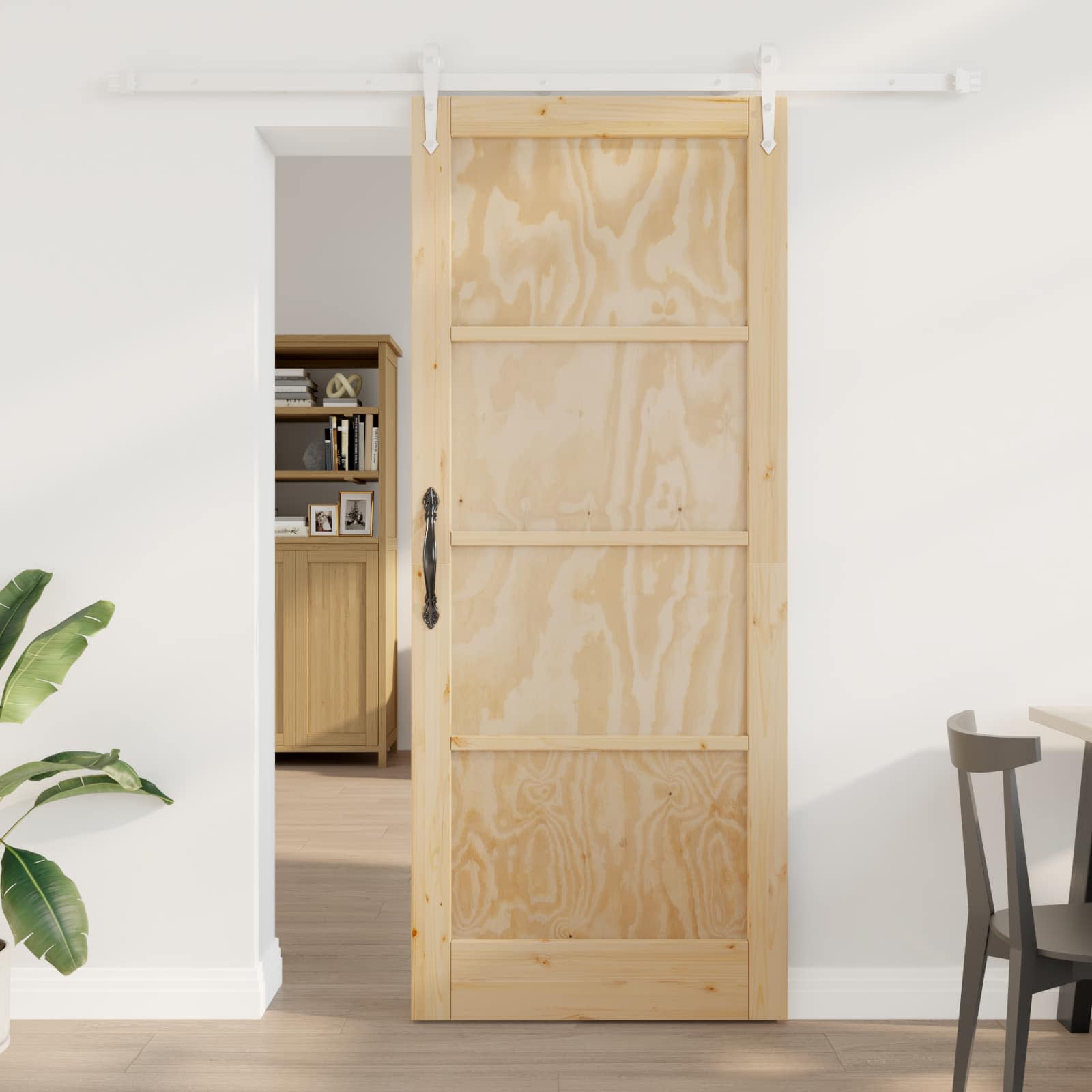 Porta scorrevole ORKDAL Naturale e Bianco 86 x 211 cm | homemem39