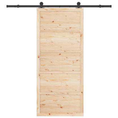Porta scorrevole Naturale 80 x 208 cm Legno Massello di Pino | homemem39