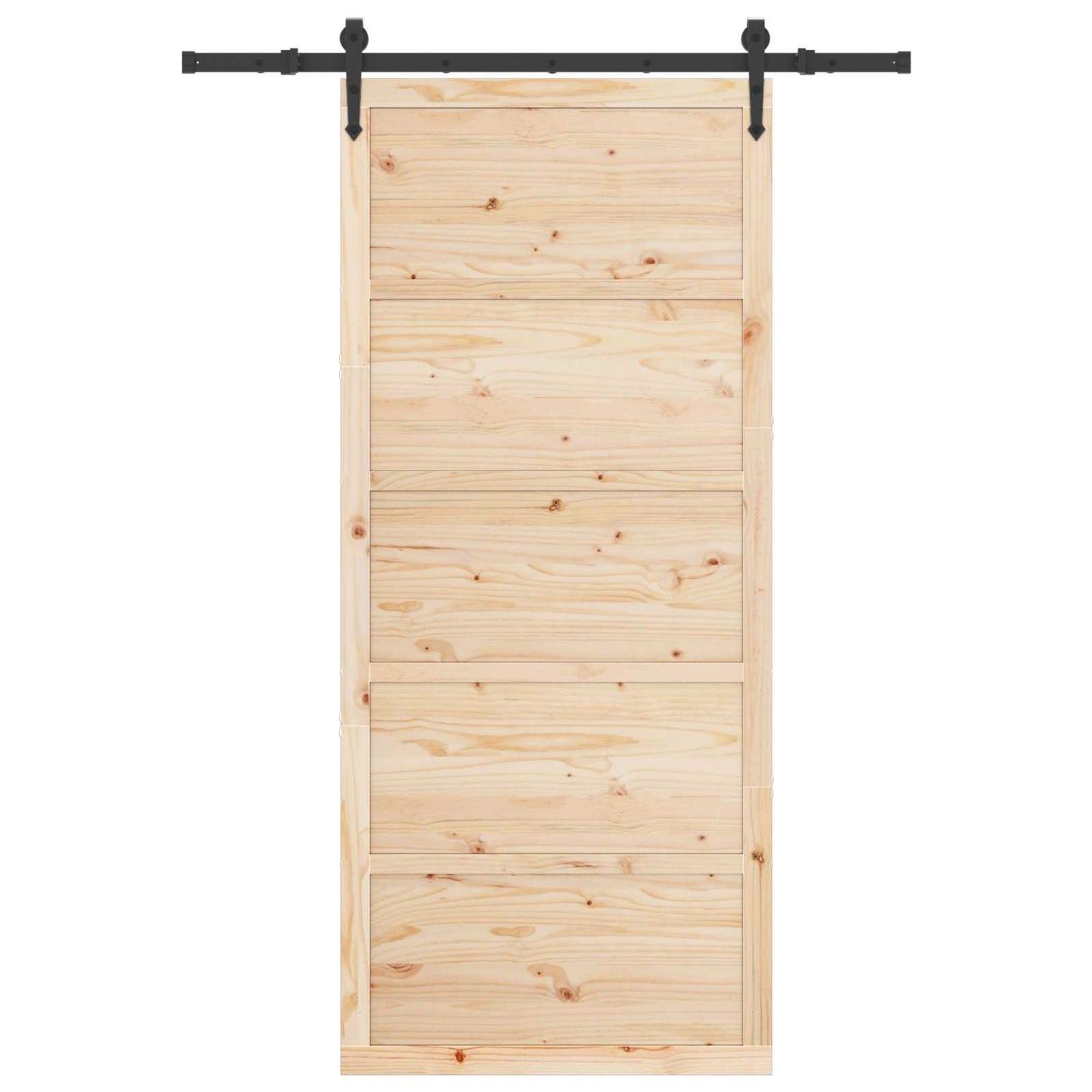 Porta scorrevole Naturale 80 x 208 cm Legno Massello di Pino