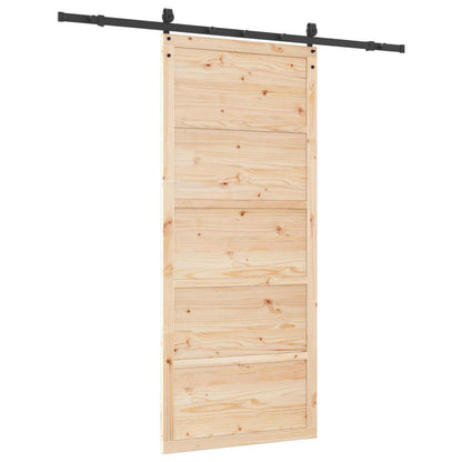 Porta scorrevole Naturale 100 x 208 cm Legno Massello di Pino | homemem39