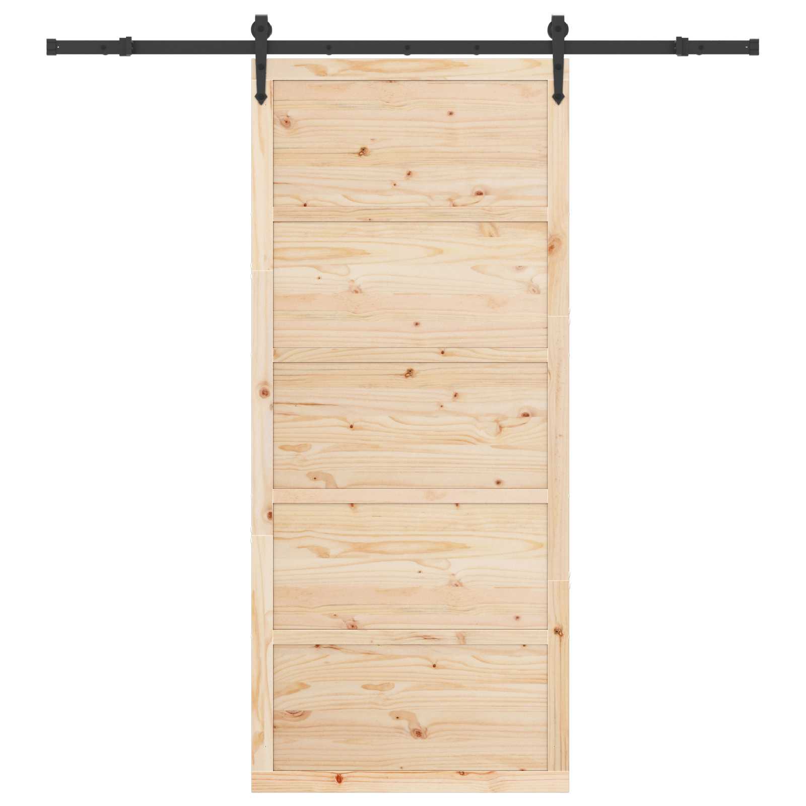 Porta scorrevole Naturale 90 x 208 cm Legno Massello di Pino | homemem39