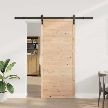 Porta scorrevole Naturale 90 x 208 cm Legno Massello di Pino