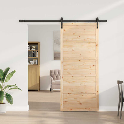 Porta scorrevole Naturale 80 x 208 cm Legno Massello di Pino