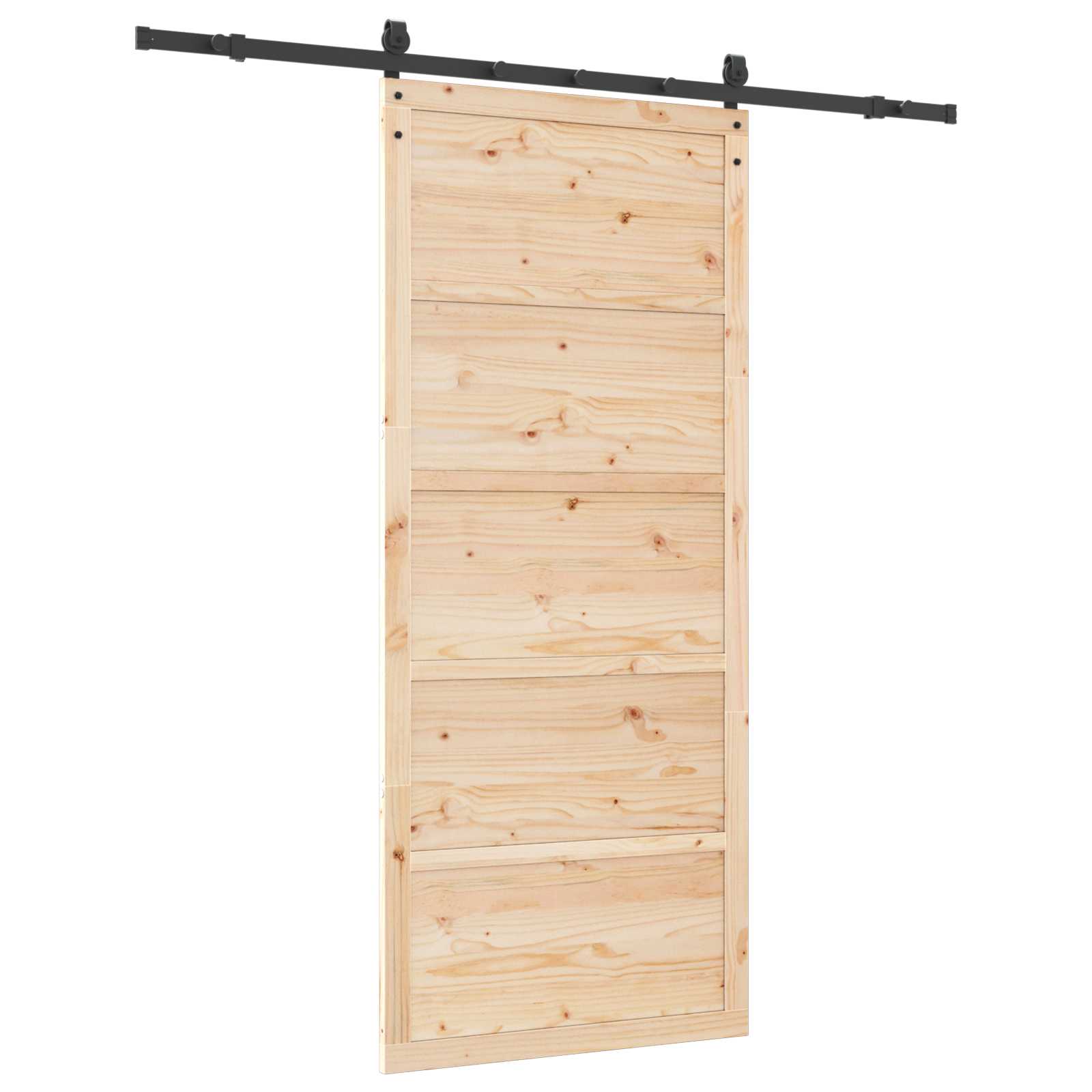 Porta scorrevole Naturale 90 x 208 cm Legno Massello di Pino | homemem39