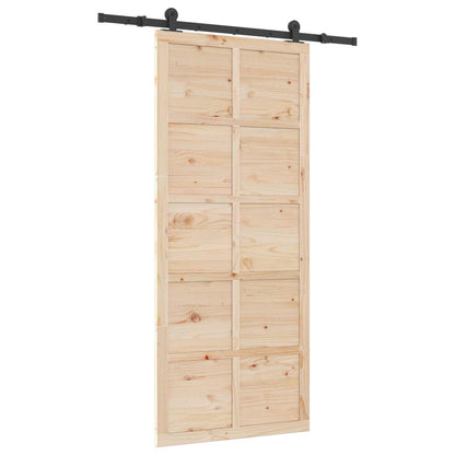Porta scorrevole Naturale 80 x 208 cm Legno Massello di Pino | homemem39