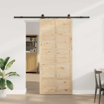 Porta scorrevole Naturale 80 x 208 cm Legno Massello di Pino | homemem39