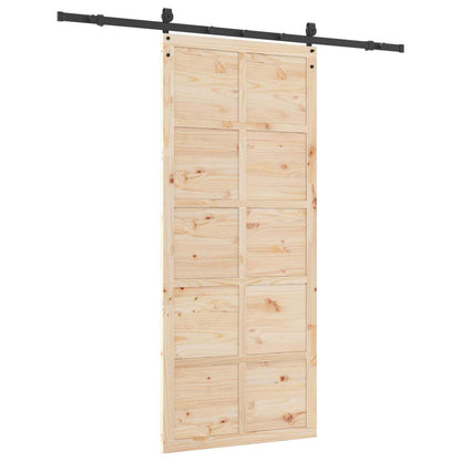 Porta scorrevole Naturale 100 x 208 cm Legno Massello di Pino | homemem39