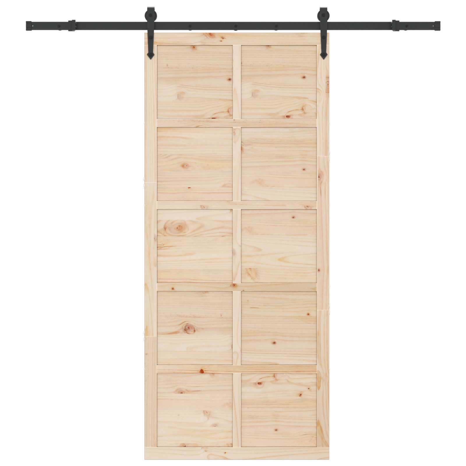 Porta scorrevole Naturale 100 x 208 cm Legno Massello di Pino | homemem39