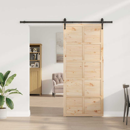 Porta scorrevole Naturale 80 x 208 cm Legno Massello di Pino | homemem39