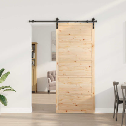 Porta scorrevole Naturale 80 x 208 cm Legno Massello di Pino | homemem39