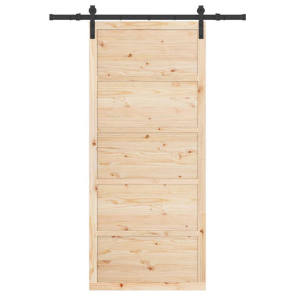 Porta scorrevole Naturale 80 x 208 cm Legno Massello di Pino | homemem39