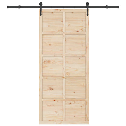 Porta scorrevole Naturale 100 x 208 cm Legno Massello di Pino | homemem39