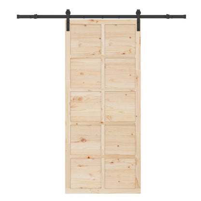 Porta scorrevole Naturale 80 x 208 cm Legno Massello di Pino | homemem39