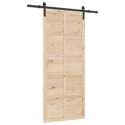 Porta scorrevole Naturale 80 x 208 cm Legno Massello di Pino | homemem39