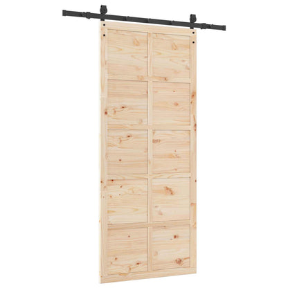 Porta scorrevole Naturale 80 x 208 cm Legno Massello di Pino | homemem39