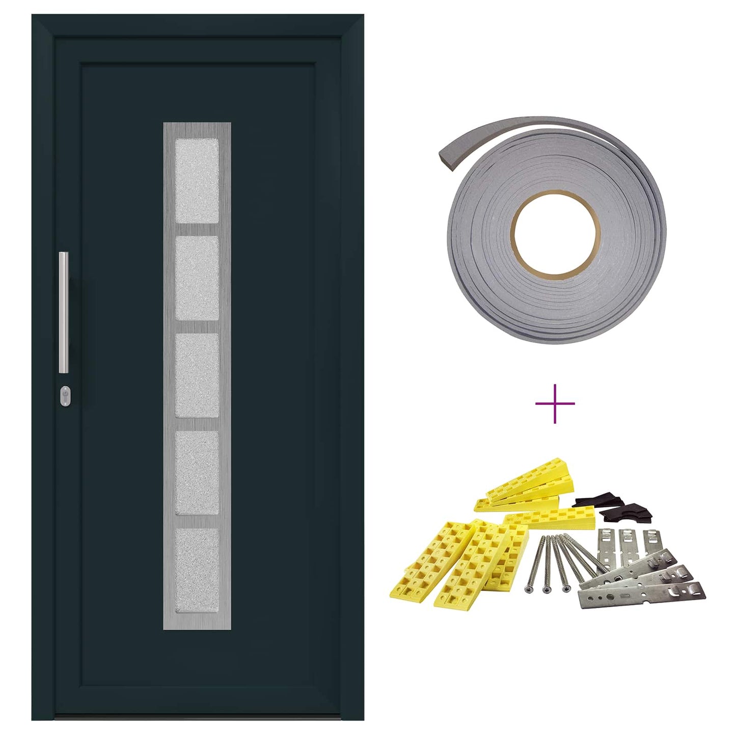 Porta Frontale Antracite 98 x 200 cm PVC | homemem39