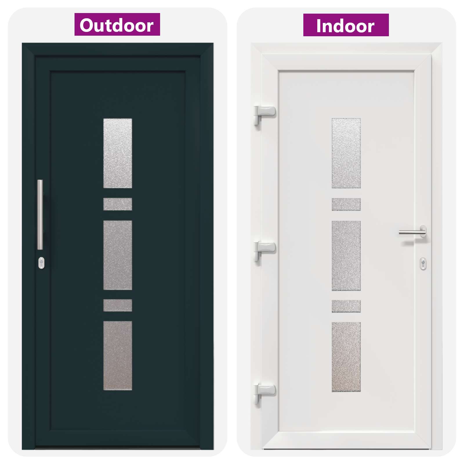 Porta Frontale Antracite 88 x 200 cm PVC | homemem39