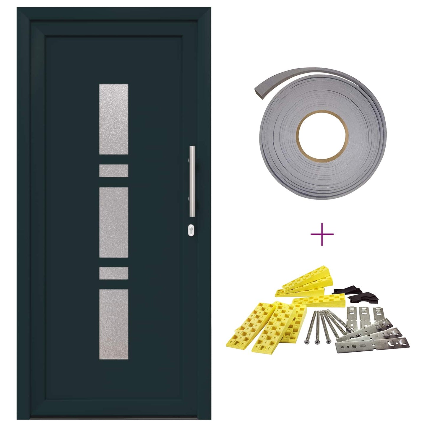 Porta Frontale Antracite 98 x 208 cm PVC | homemem39
