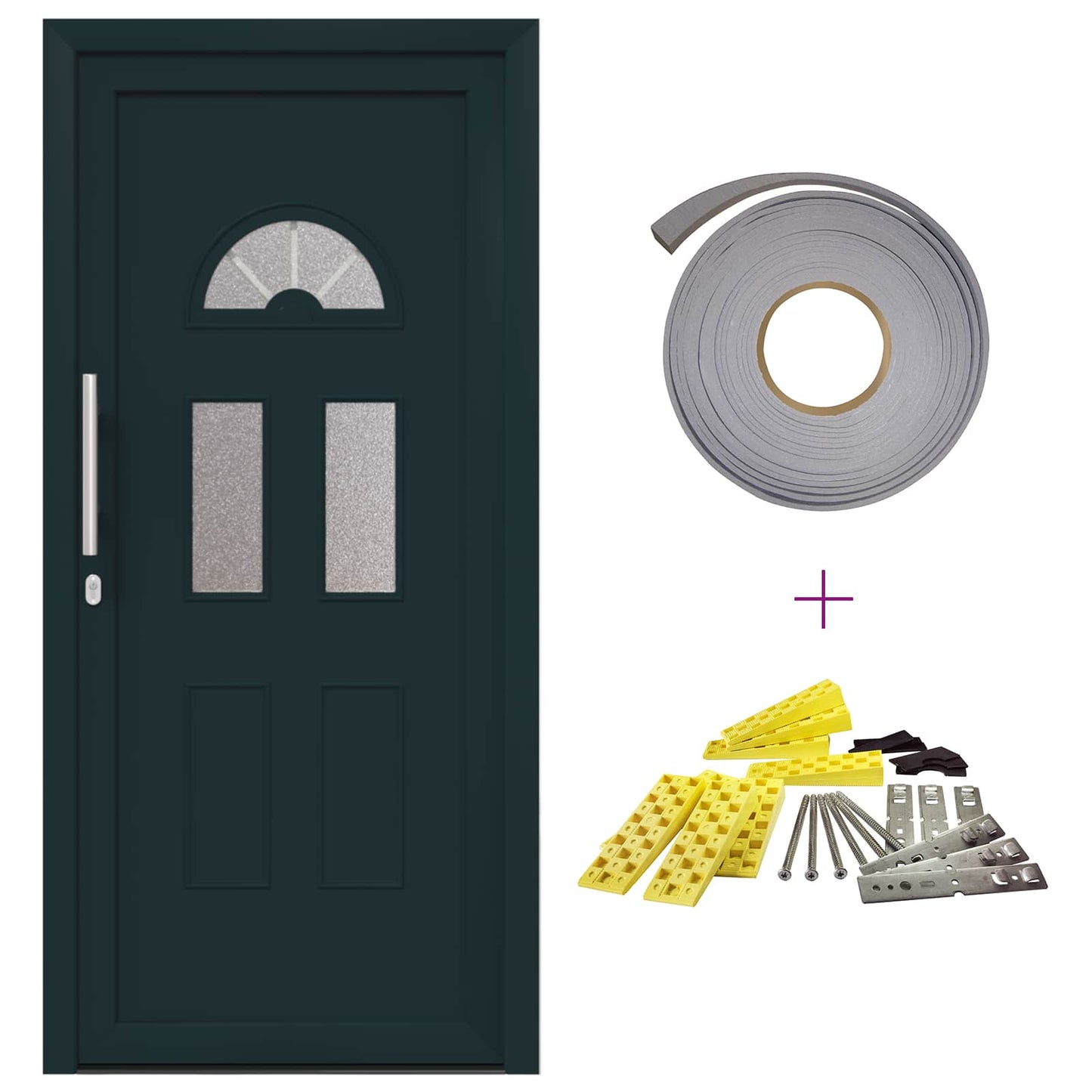 Porta Frontale Antracite 110 x 210 cm PVC | homemem39
