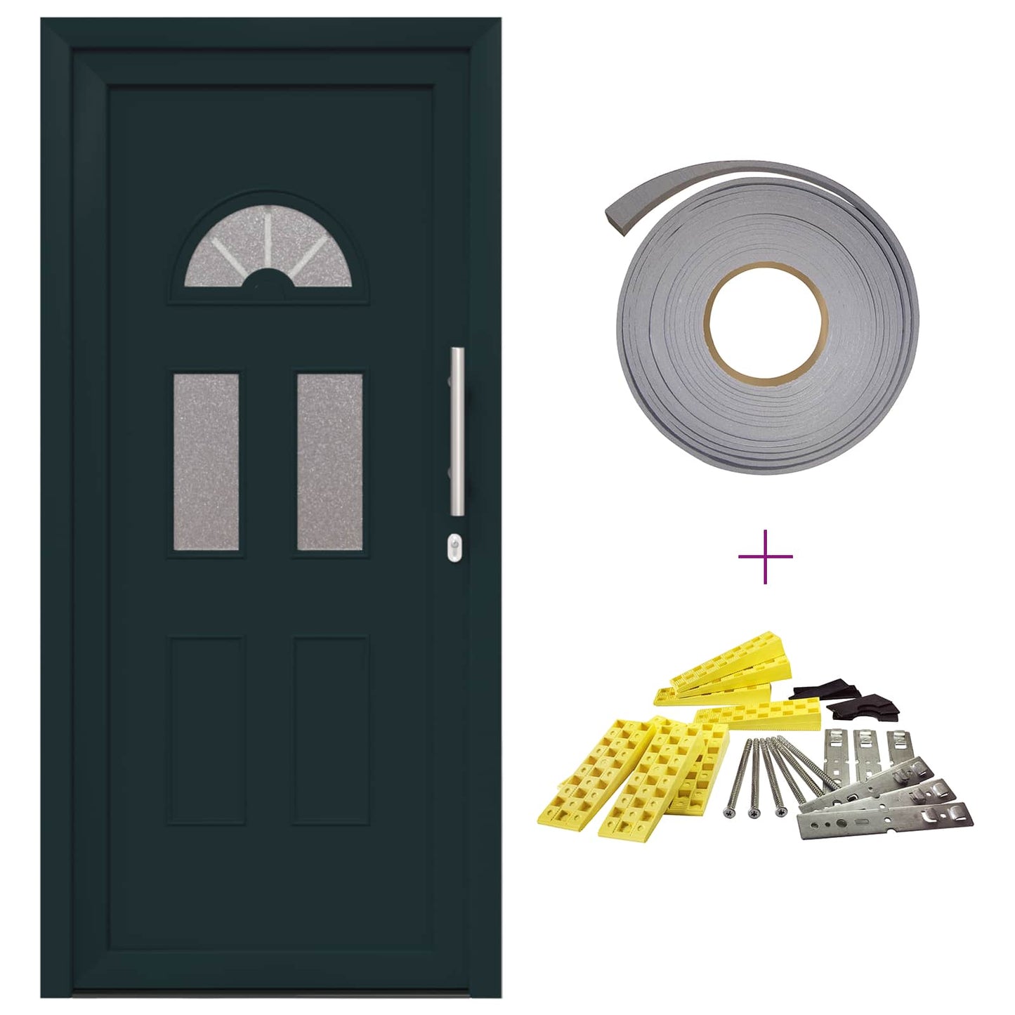 Porta Frontale Antracite 98 x 208 cm PVC | homemem39