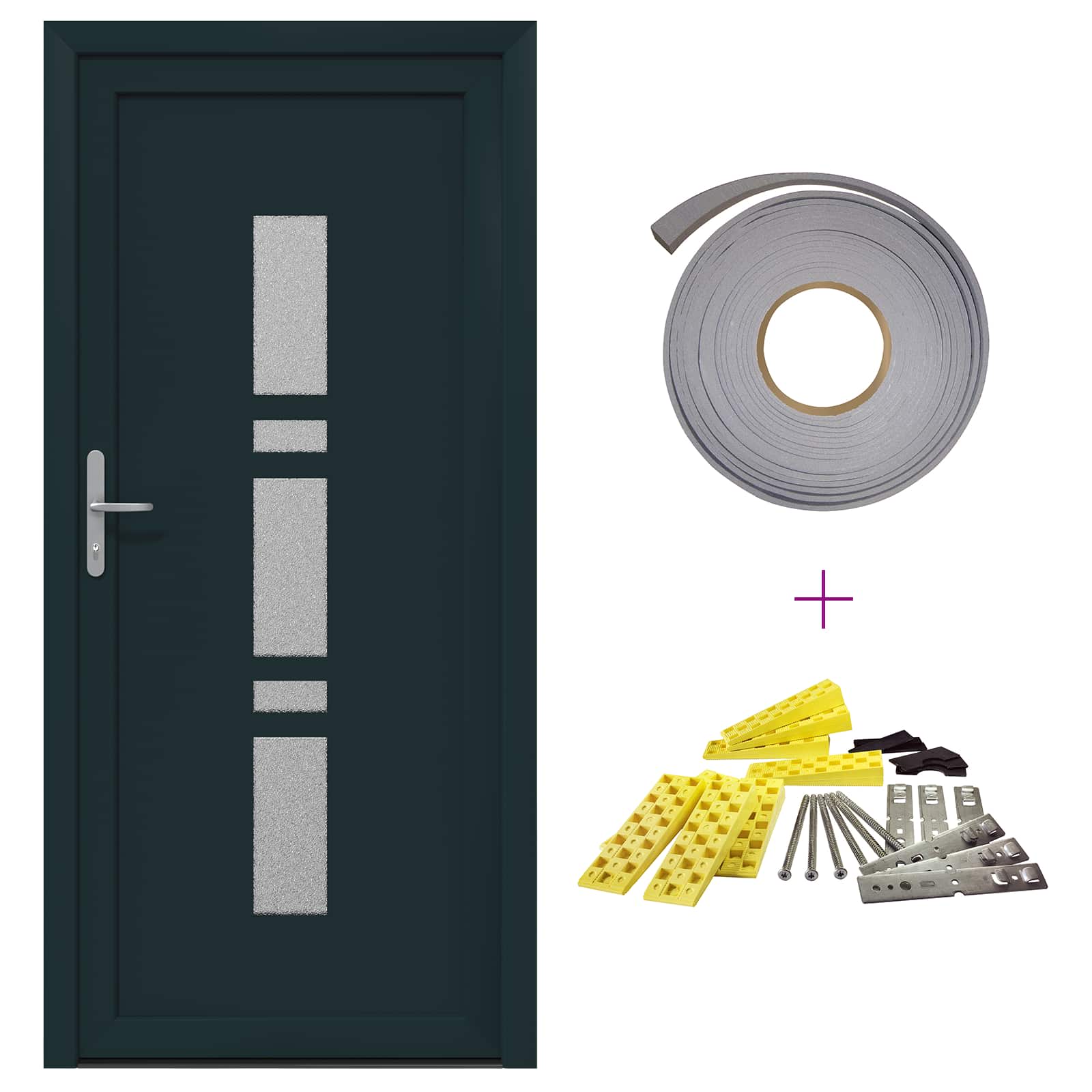 Porta Frontale Antracite 98 x 200 cm PVC | homemem39