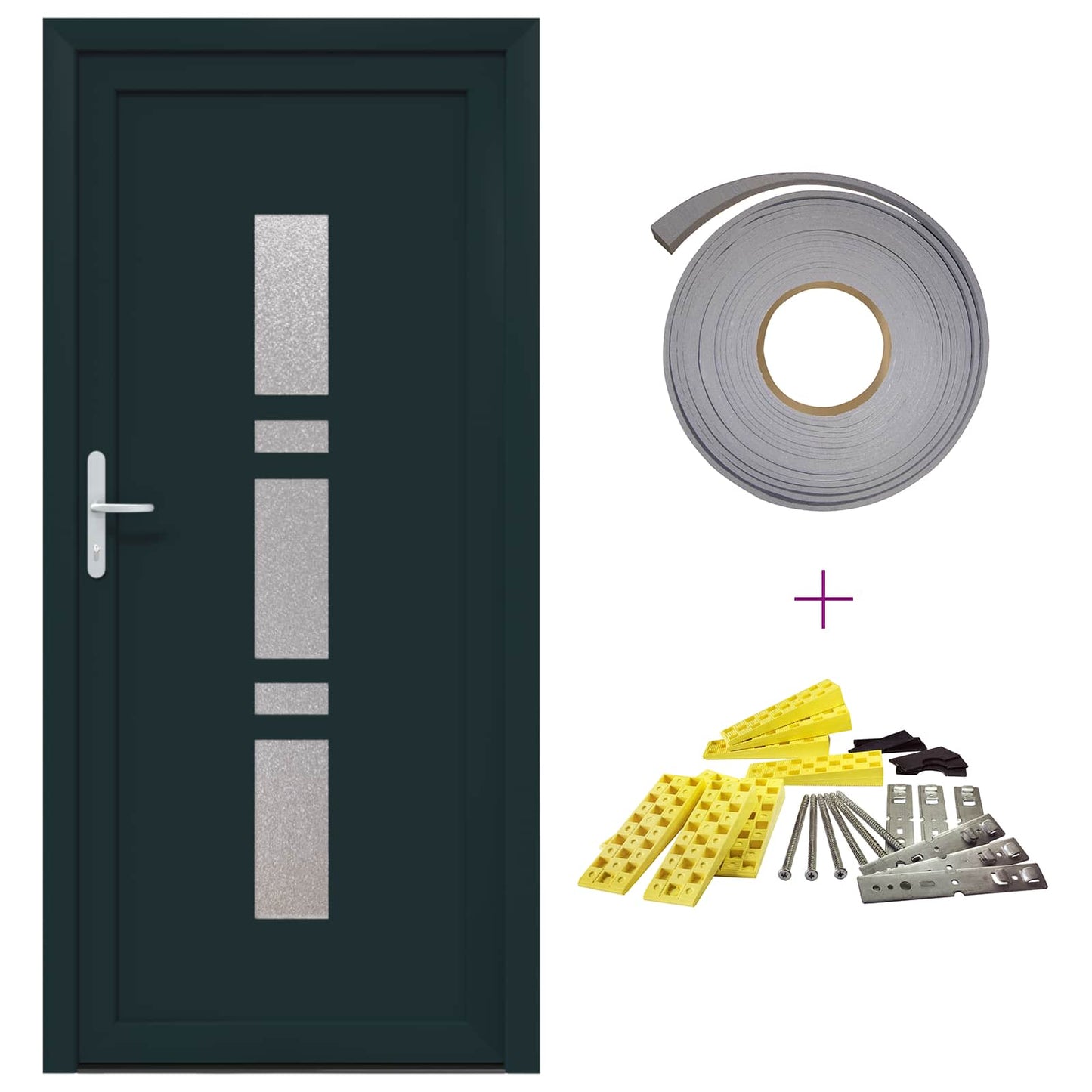 Porta Frontale Antracite 108 x 208 cm PVC | homemem39
