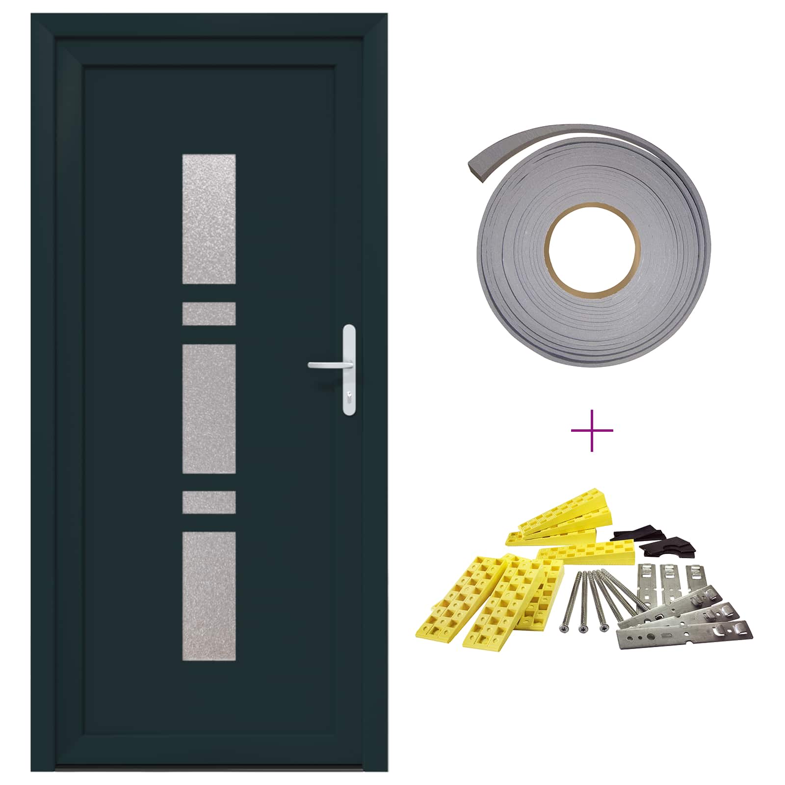 Porta Frontale Antracite 88 x 200 cm PVC | homemem39