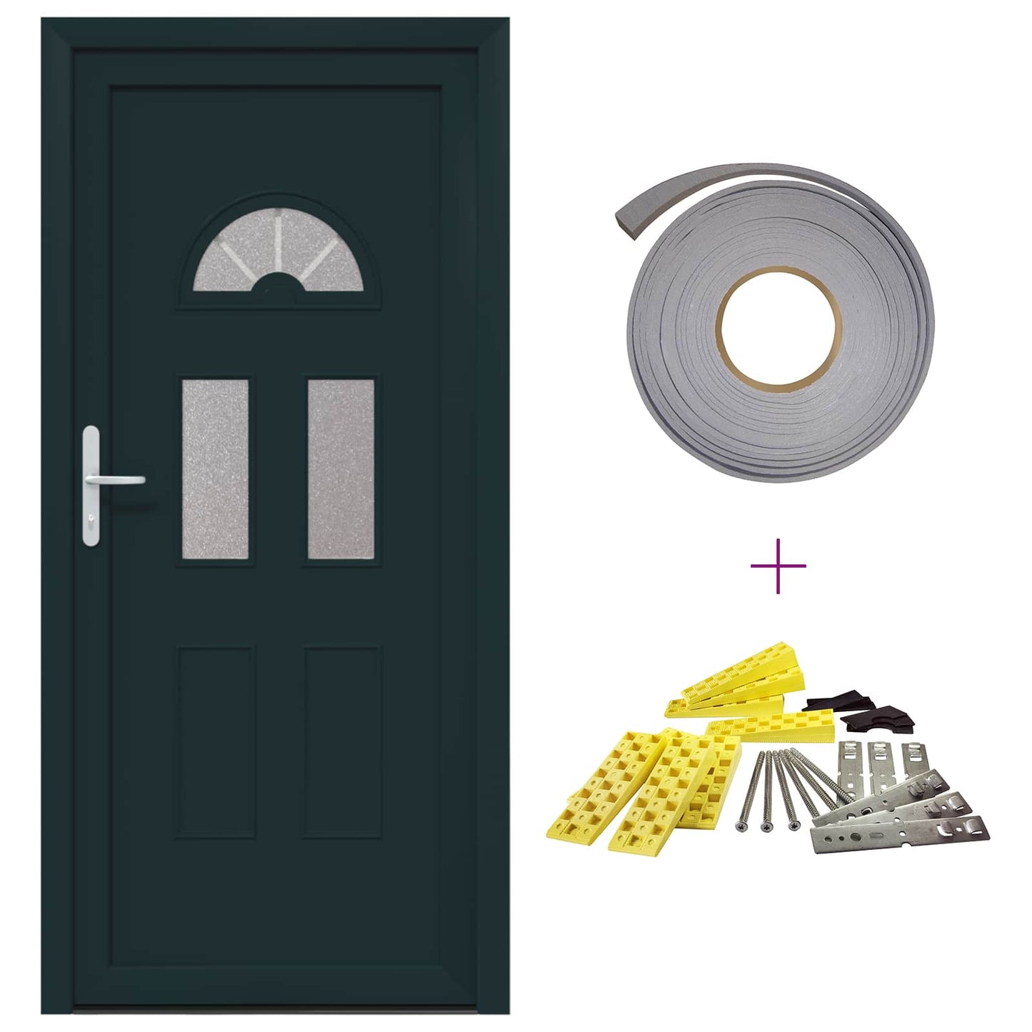 Porta Frontale Antracite 98 x 198 cm PVC | homemem39