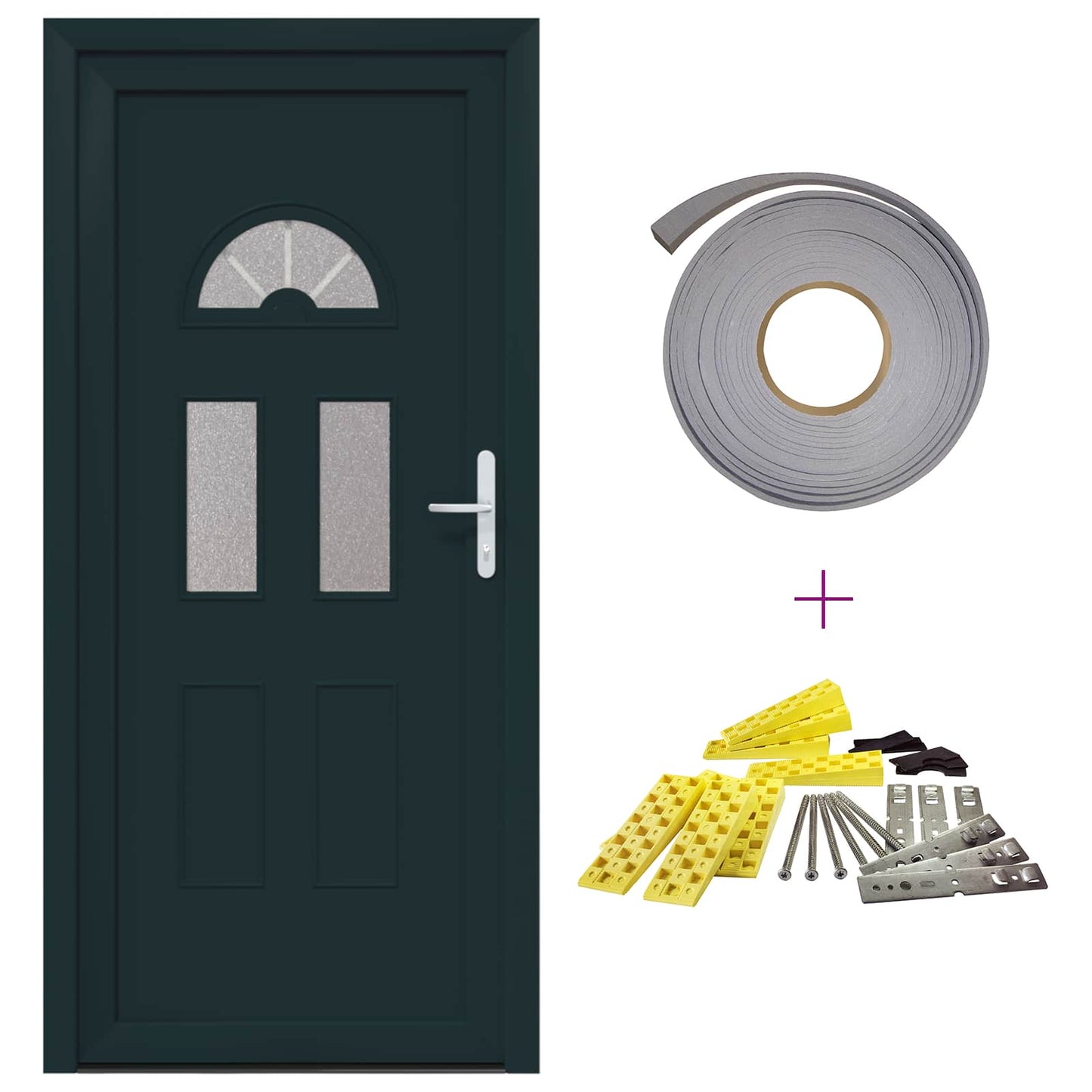 Porta Frontale Antracite 98 x 198 cm PVC | homemem39