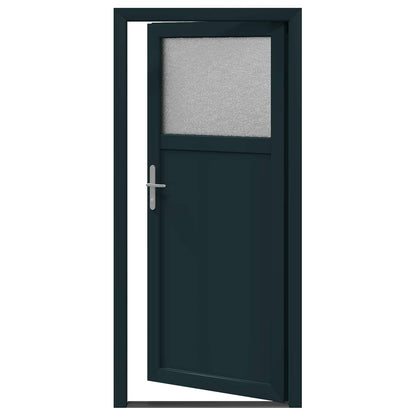 Porta d'ingresso laterale Antracite 98 x 198 cm PVC