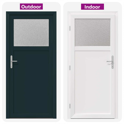 Porta d'ingresso laterale Antracite 98 x 198 cm PVC