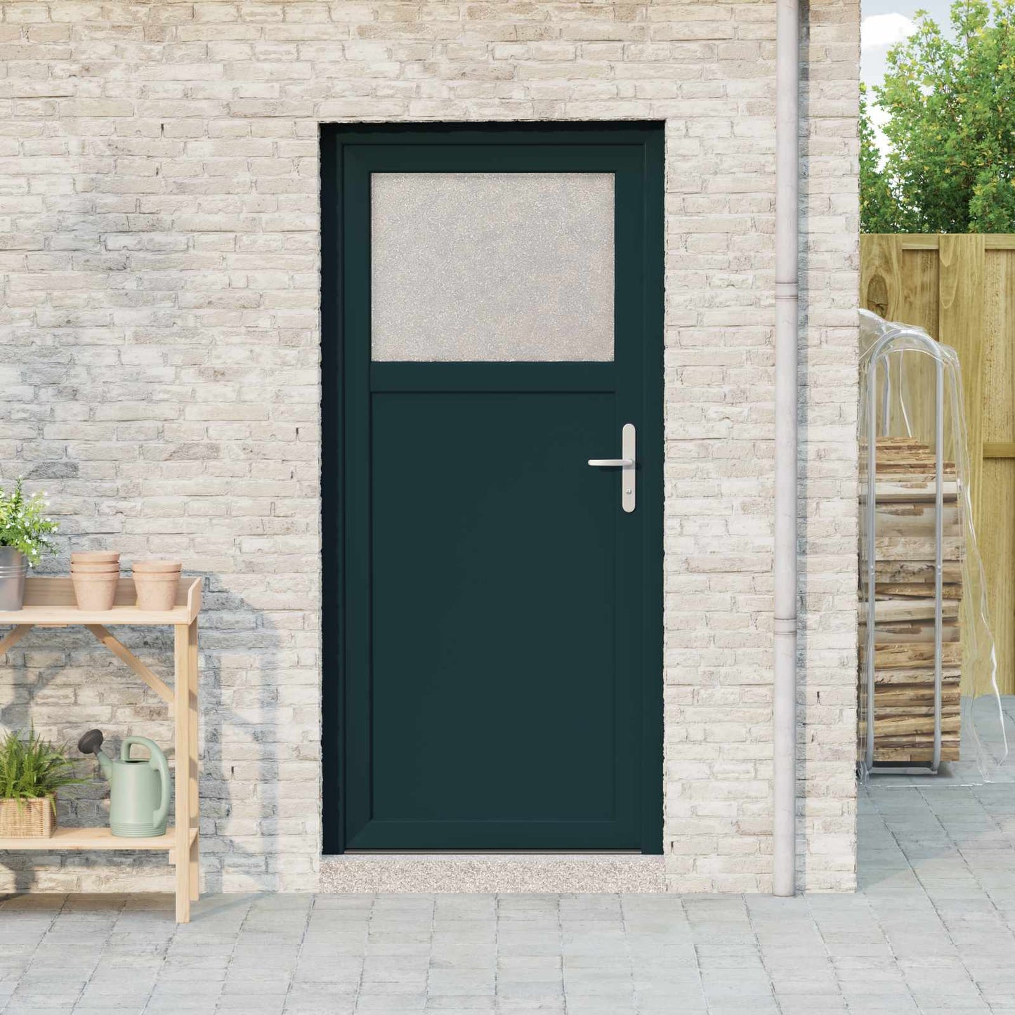 Porta d'ingresso laterale Antracite 88 x 198 cm PVC | homemem39