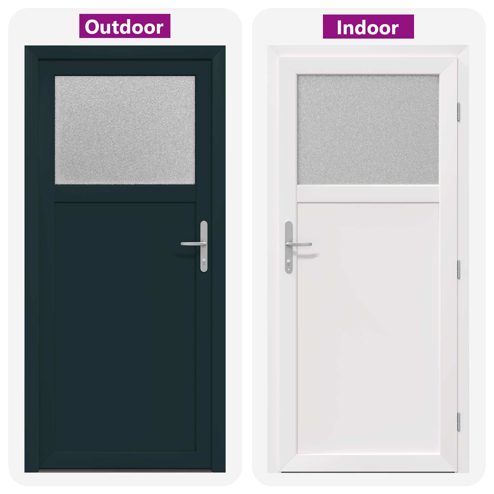 Porta d'ingresso laterale Antracite 88 x 198 cm PVC | homemem39