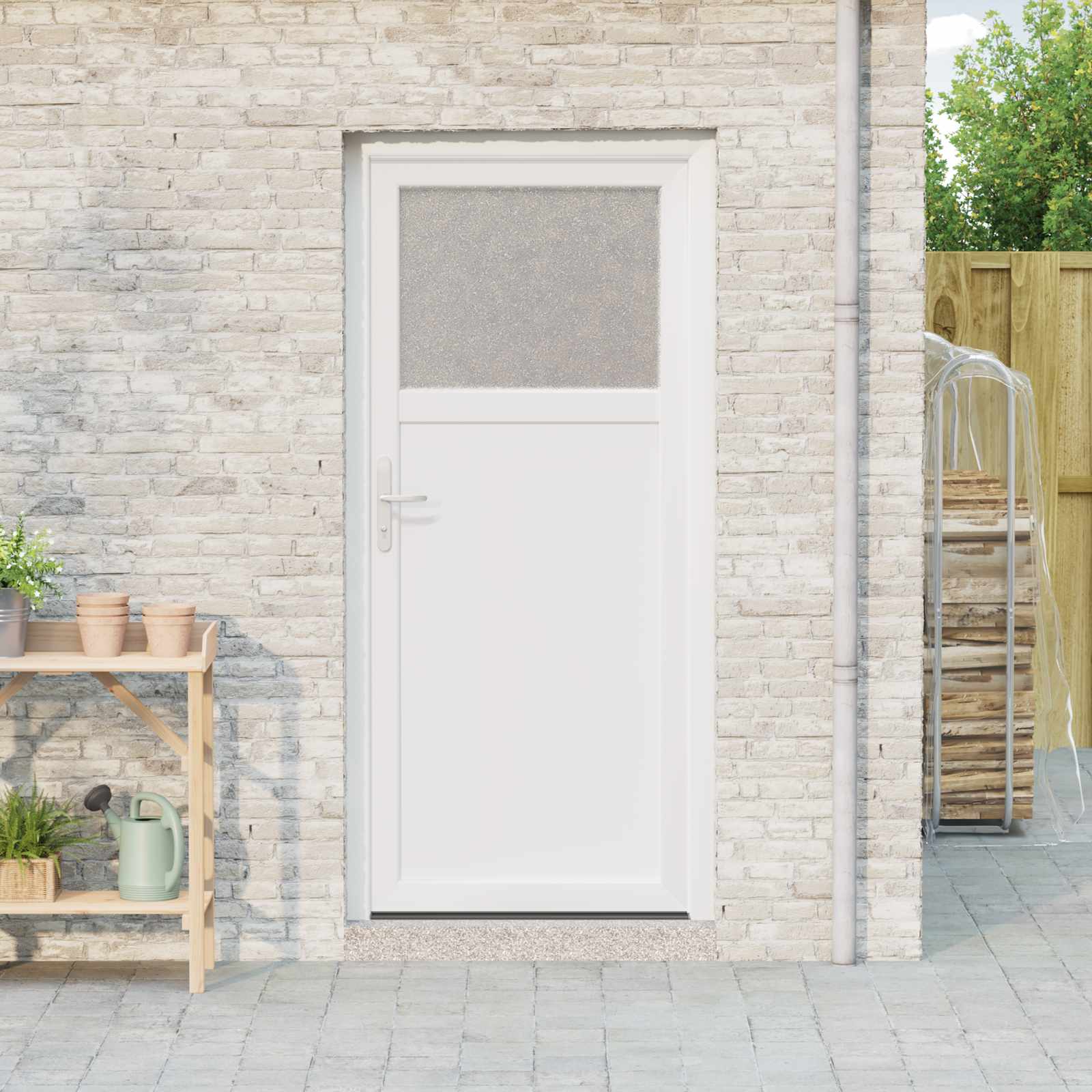 Porta d'ingresso laterale Bianco 98 x 198 cm PVC | homemem39