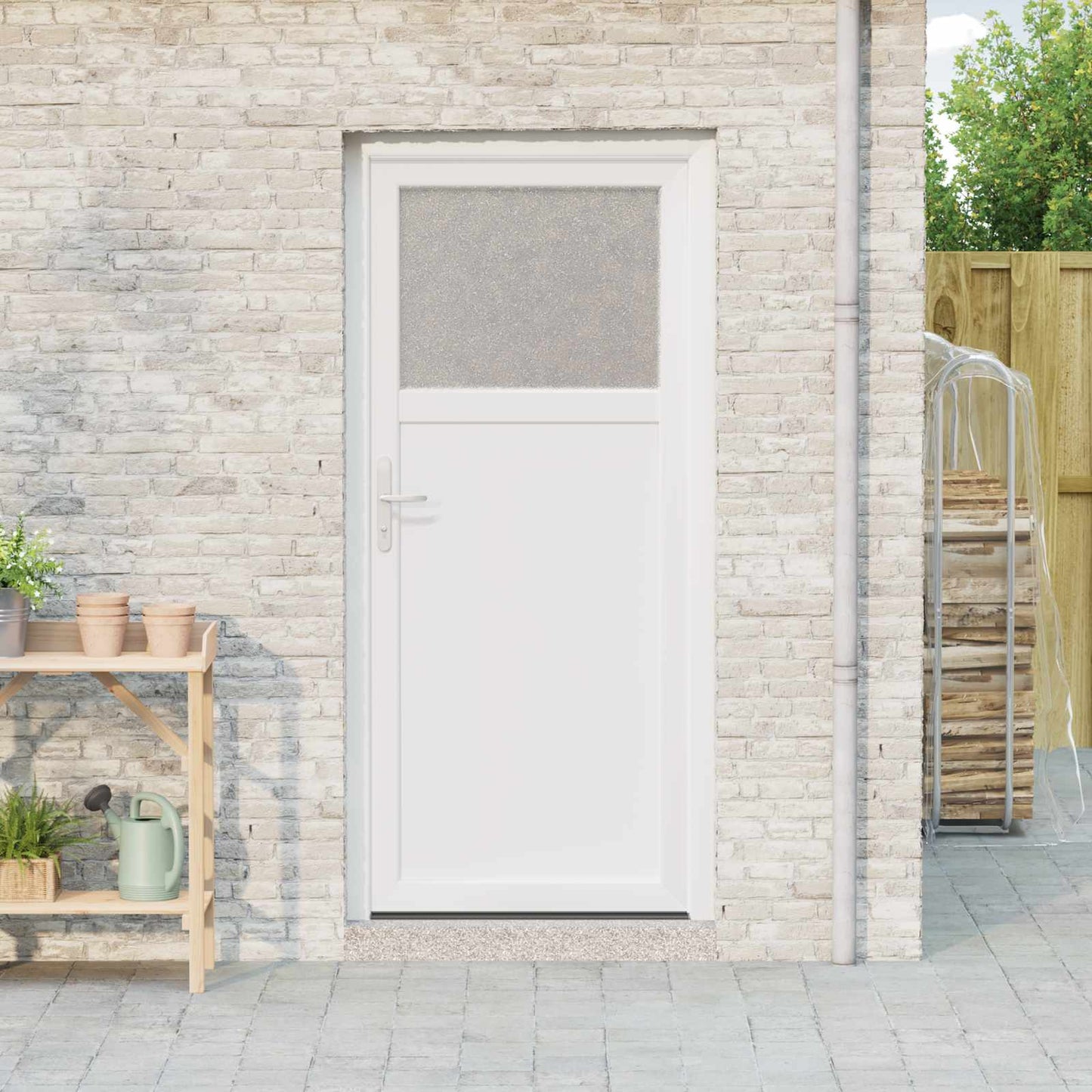 Porta d'ingresso laterale Bianco 88 x 198 cm PVC | homemem39