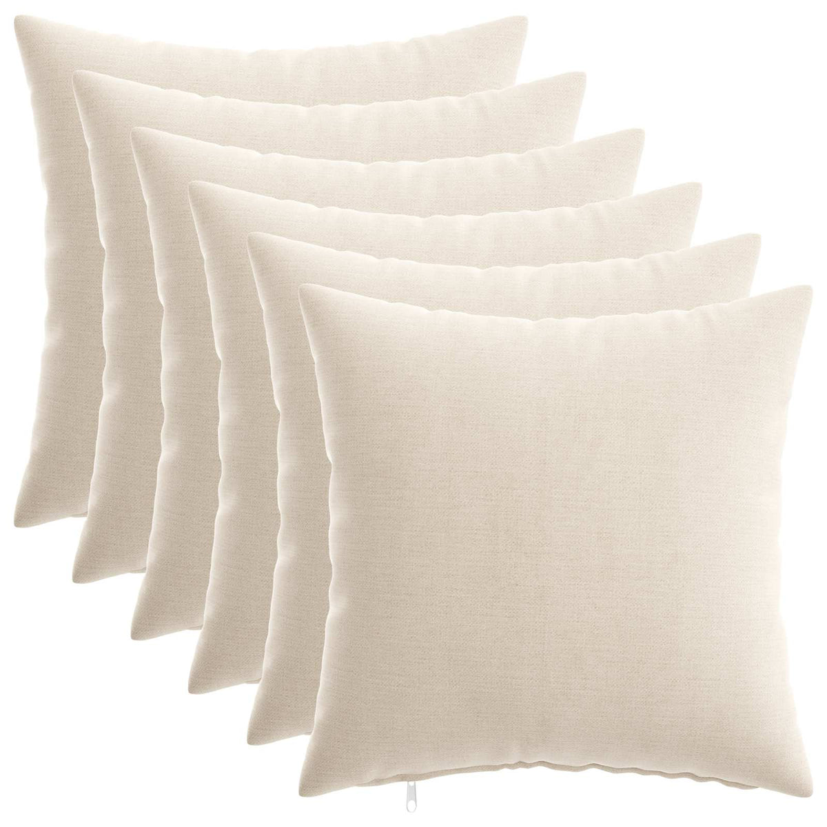 Cuscino 6 pz HEERLEN Crema 30 x 30 cm Tessuto Chenille | homemem39