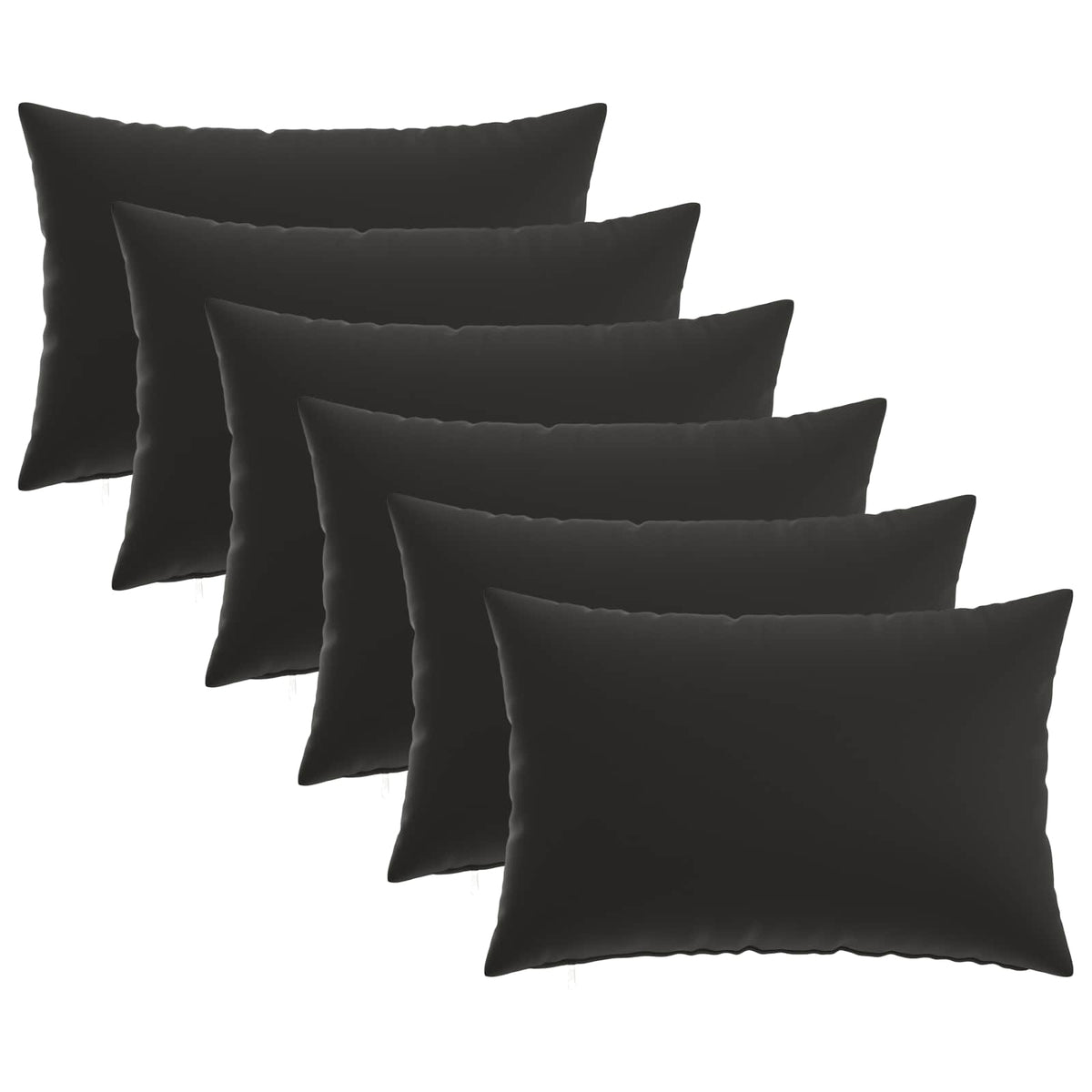 Cuscino 6 pz HEERLEN Nero 30 x 50 cm Poliestere