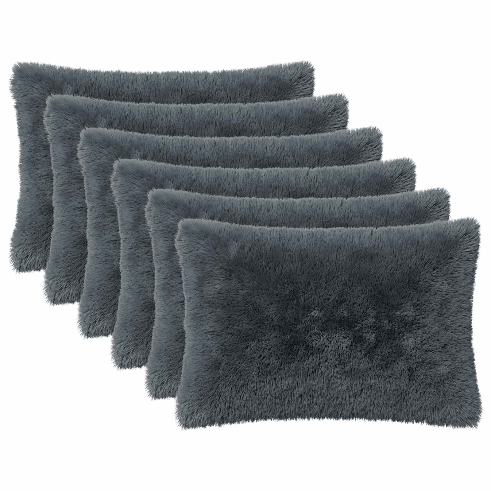 Cuscino con cuscino HEERLEN 6 pz Antracite Fleece PV | homemem39