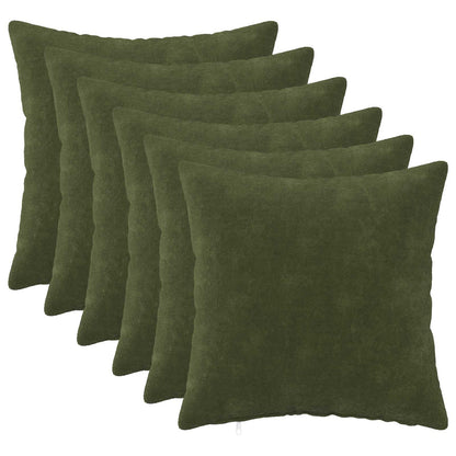 Cuscino 6 pz HEERLEN Verde 35 x 35 cm Fleece in microfibra