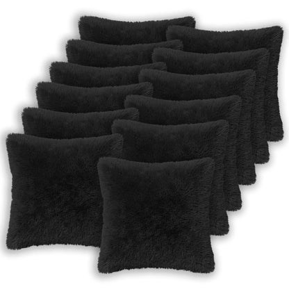Cuscino con cuscino HEERLEN 12 pz Nero Fleece PV | homemem39