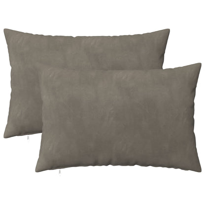 Cuscino con cuscino HEERLEN 2 pz Grigio Chiaro Velluto | homemem39