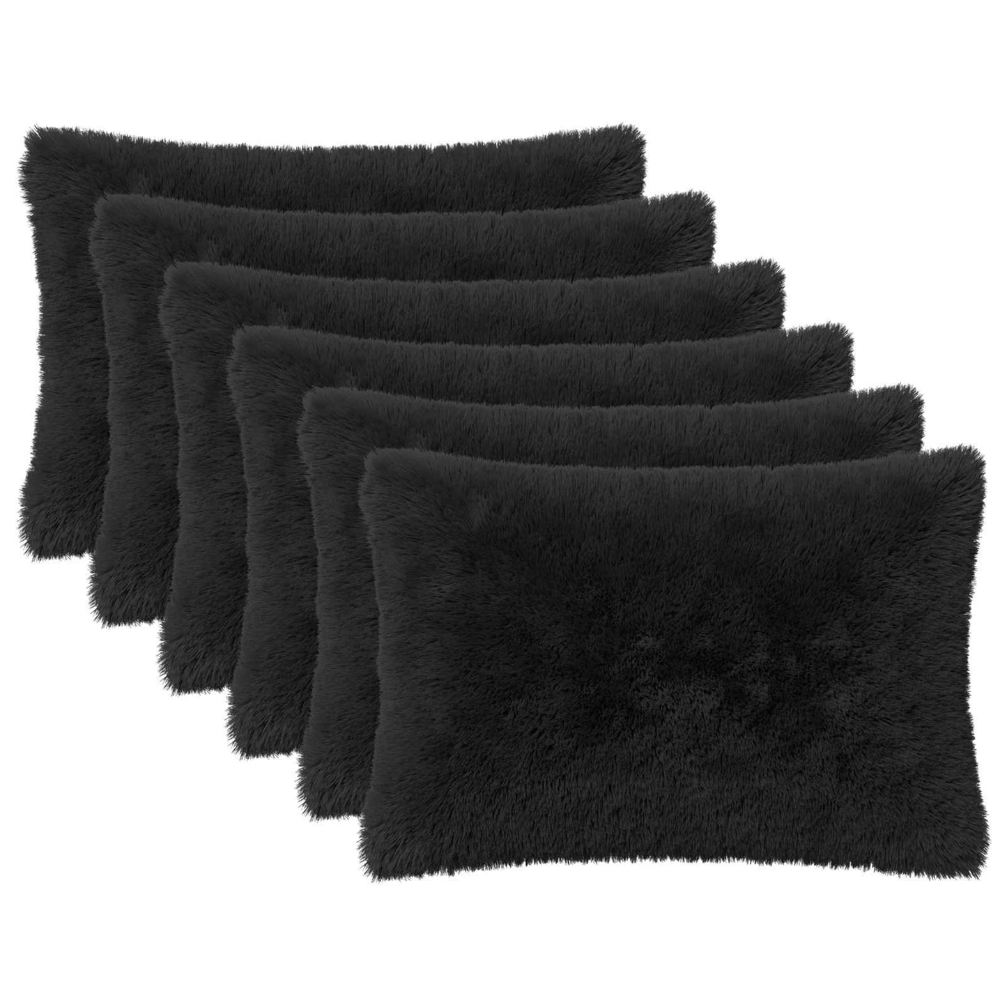 Cuscino con cuscino HEERLEN 2 pz Nero Fleece PV