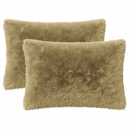 Cuscino con cuscino HEERLEN 2 pz Grigio Chiaro Fleece PV