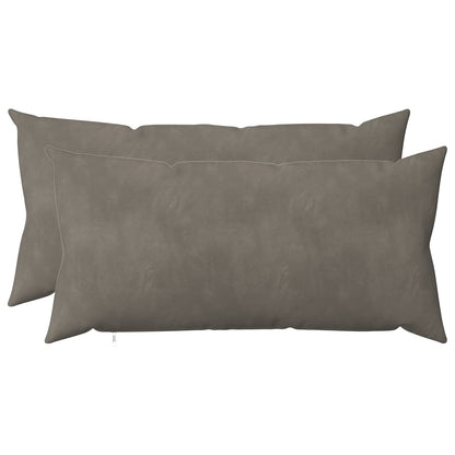 Cuscino con cuscino HEERLEN 2 pz Grigio Chiaro Velluto | homemem39