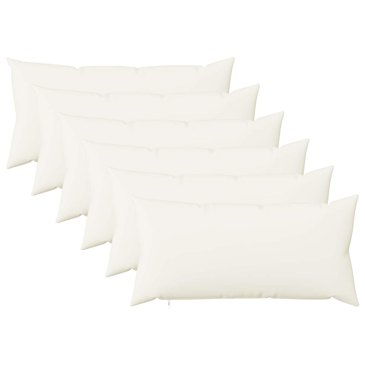 Cuscino da Lanciare 6 pz HEERLEN Bianco 40 x 80 cm Tessuto