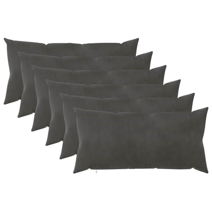 Cuscino con cuscino HEERLEN 6 pz Grigio Scuro Velluto | homemem39