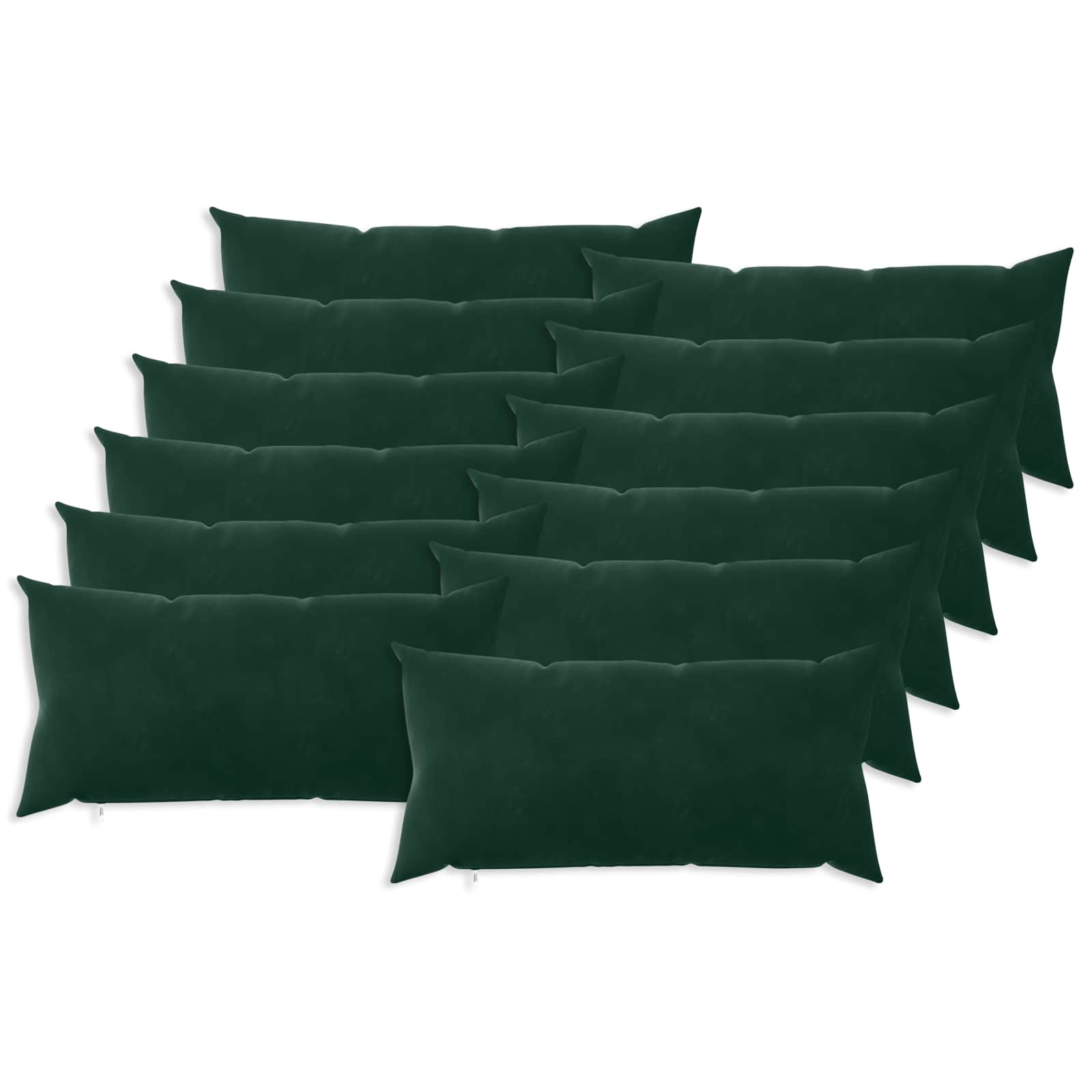 Cuscino con cuscino HEERLEN 12 pz Verde Scuro Velluto | homemem39
