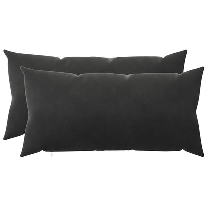 Cuscino con cuscino HEERLEN 2 pz Nero Velluto | homemem39